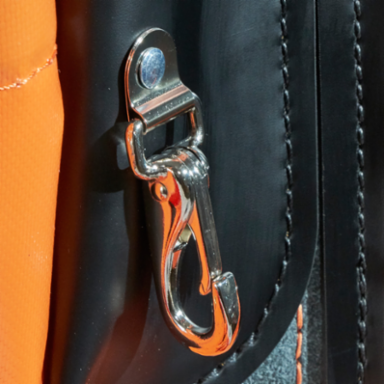 Aerial Apron, Large, Orange Vinyl with 18 Pockets, Water-Resistant