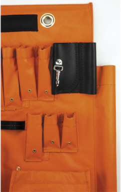 Large Aerial Apron with Magnet, 24 Inch Width, Water-Resistant Vinyl, 18 Pockets