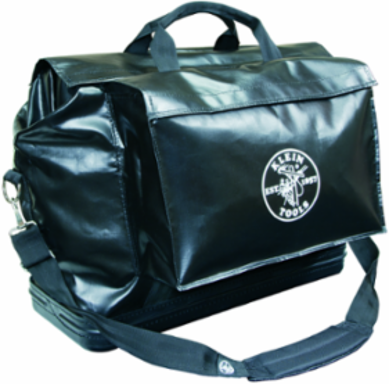 Large Black Vinyl Tool Bag - 24 Inch Length, 20 Inch Height, 10 Inch Width, 2 Pockets