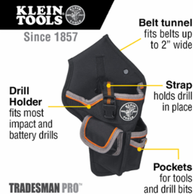 Tradesman Pro Drill Pouch, 12.25 Inch Height, 2 Inch Belt Width, 1680d Ballistic Weave
