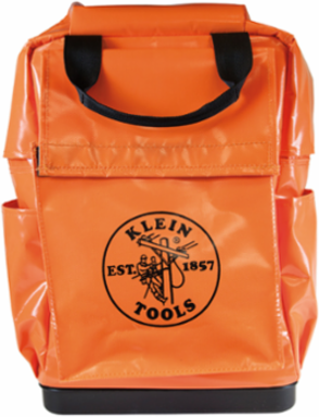 Tool Bag Backpack 18 Inch with 4 Pockets, Padded Back, Nylon, Orange
