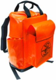 Tool Bag Backpack 18 Inch with 4 Pockets, Padded Back, Nylon, Orange