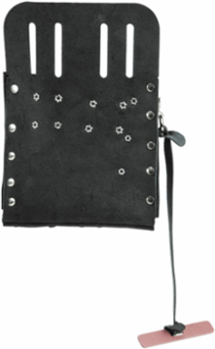 Leather 10-Pocket Tool Pouch, Slotted for 1-3/4 Inch Belt, 0.75 lbs, Black