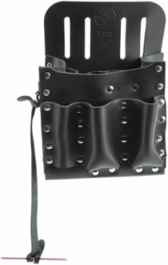 Leather 10-Pocket Tool Pouch, Slotted for 1-3/4 Inch Belt, 0.75 lbs, Black