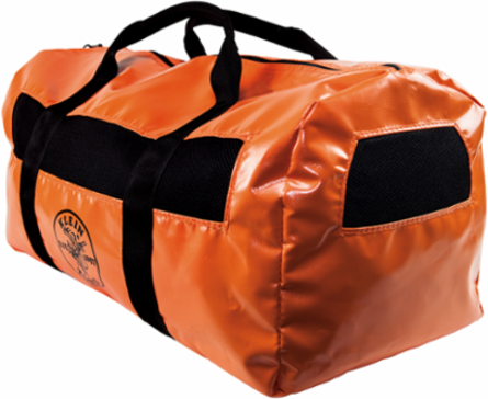 Lightweight Orange Vinyl Lineman Duffel Bag 12 Inch Height, 24 Inch Length, 2 lbs
