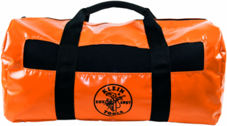 Lightweight Orange Vinyl Lineman Duffel Bag 12 Inch Height, 24 Inch Length, 2 lbs