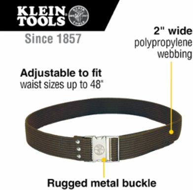 Adjustable PolyWeb Tool Belt, 2 Inch Wide, Fits Waist Sizes 32-48 Inch