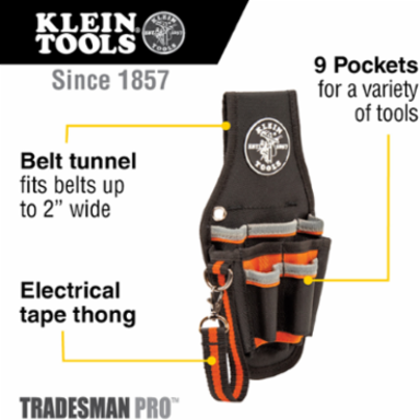 Tradesman Pro Tool Pouch 9 Pockets 10.25 x 5.5 Inch 1680d Ballistic Weave