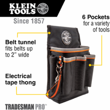 Tradesman Pro™ 6-Pocket Tool Pouch, 10.25 x 6.75 x 10.25 Inch, 1680d Ballistic Weave