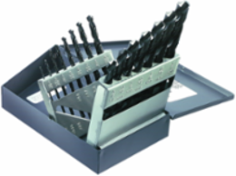 Regular-Point Drill Bit Set, 15-Piece, 1-1/16" to 1/2" Size, Steel, Made in USA