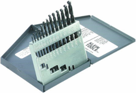 Regular-Point Drill-Bit Set, 13-Piece, Sizes 1/16-Inch to 1/4-Inch, Steel