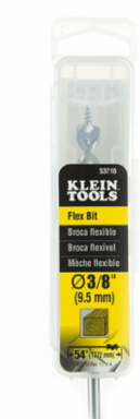 Flex Bit Auger 3/8 Inch x 54 Inch, Screw Point Tip, Spring Steel Shaft