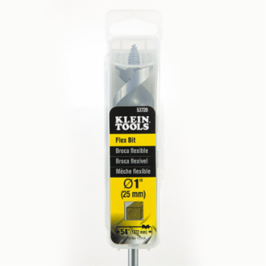Flex Bit Auger 1 Inch x 54 Inch - Screw Point Tip, Spring Steel Shaft, 2 lbs