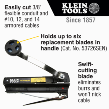 BX & Armored Cable Cutter, Cuts Up to 3/8 Inch Diameter, 7.25 Inch Length