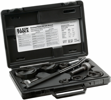 Knockout Punch Set with 1-Inch Ratcheting Wrench for 1/2 to 2-Inch Conduit Sizes