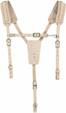Soft Leather Work Belt Suspenders, One Size Fits Most, Light Brown Leather