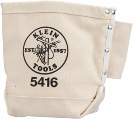 Canvas Tool Bag with Bolt-Pin Loops, 5 x 10 x 9 Inch, 0.85 lbs