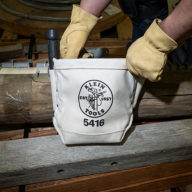 Canvas Tool Bag with Bolt-Pin Loops, 5 x 10 x 9 Inch, 0.85 lbs