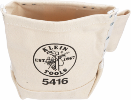Canvas Tool Bag with Bolt-Pin Loops, 5 x 10 x 9 Inch, 0.85 lbs