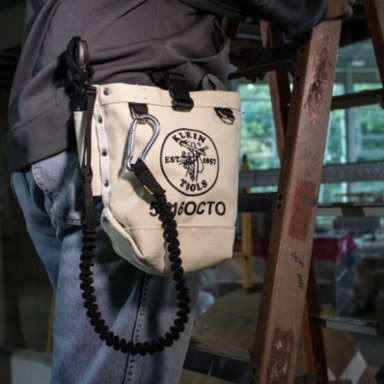 Canvas Tool Bag with 3 Pockets, 5 x 5 x 9 Inch, Loop Connection