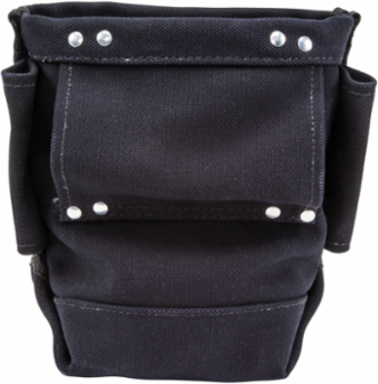 Flame-Resistant Canvas Bolt Bag, 5 x 10 x 9 Inch, 3 Pockets, Tunnel Loop