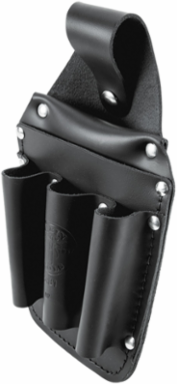 Leather Pocket Tool Pouch, 6 Pockets, 5.75x2.5x10 Inch, Snap Loop for Belt