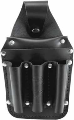 Leather Pocket Tool Pouch, 6 Pockets, 5.75x2.5x10 Inch, Snap Loop for Belt