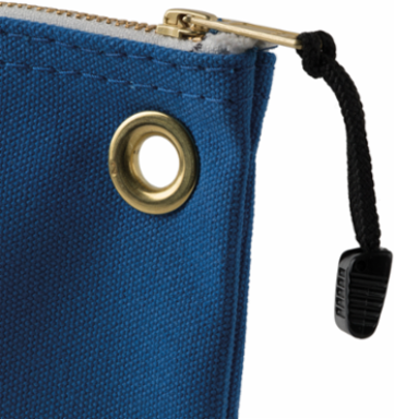 Canvas Zipper Bag Pouch, 10 Inch x 8 Inch x 3-1/2 Inch, Blue, No. 8 Canvas