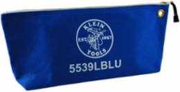 Large Canvas Zipper Tool Pouch, 18 Inch, Blue, Wide-Bottom, Heavy-Duty Brass Zipper