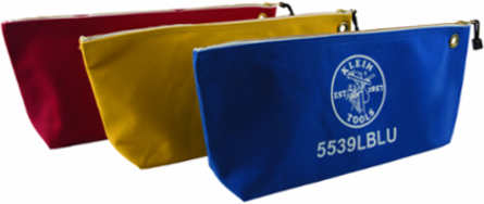 Large Canvas Zipper Tool Pouches - 18 Inch x 8 Inch x 3.5 Inch, Assorted Colors, 3-Pack