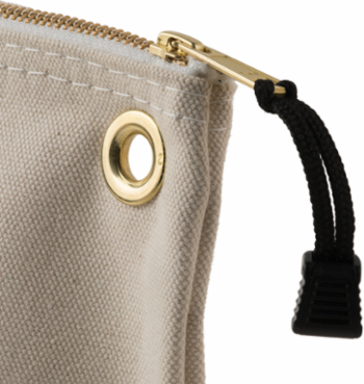 Large Canvas Zipper Tool Pouch 18 Inch, Wide-Bottom, Natural Color