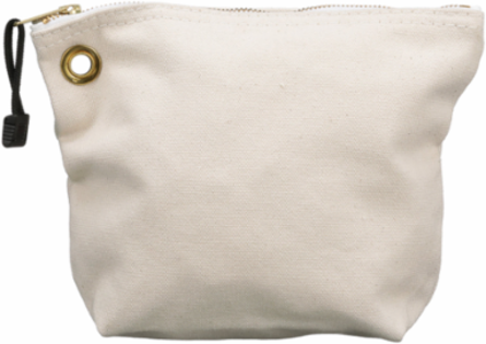 Canvas Zipper Tool Pouch, 10 Inch x 8 Inch x 3-1/2 Inch, Natural Color