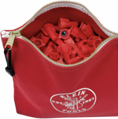 Canvas Zipper Tool Pouch, 10 Inch x 8 Inch x 3.5 Inch, Red