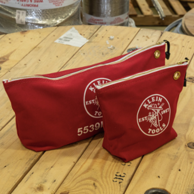 Canvas Zipper Tool Pouch, 10 Inch x 8 Inch x 3.5 Inch, Red