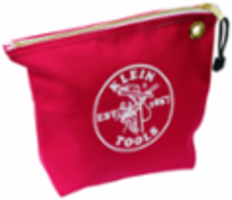 Canvas Zipper Tool Pouch, 10 Inch x 8 Inch x 3.5 Inch, Red