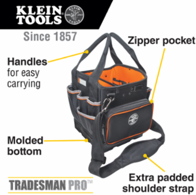 Tradesman Pro™ Tool Tote 10 Inch, 40 Pockets, 1680d Ballistic Weave