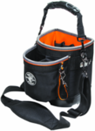 Tradesman Pro™ Shoulder Pouch Tool Bag, 14 Pockets, 10 Inch Height, Black/Orange