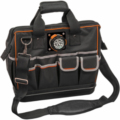 Tradesman Pro™ Lighted Tool Bag, 31 Pockets, 15 Inch, 1680d Ballistic Weave