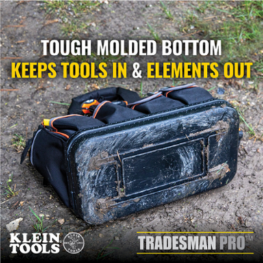 Tradesman Pro™ Lighted Tool Bag, 31 Pockets, 15 Inch, 1680d Ballistic Weave