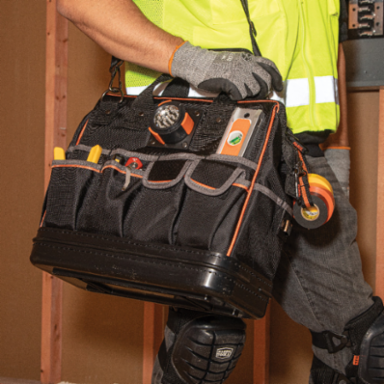 Tradesman Pro™ Lighted Tool Bag, 31 Pockets, 15 Inch, 1680d Ballistic Weave