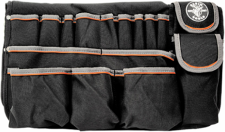 5-Gallon Bucket Tool Bag Organizer with 45 Pockets, Polyester, Black/Gray/Orange Trim