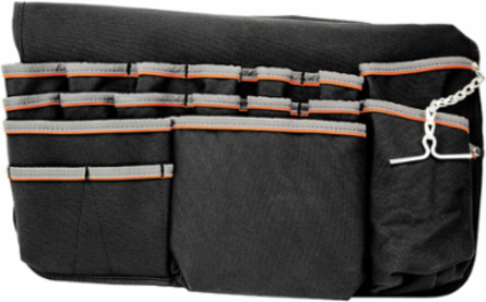 5-Gallon Bucket Tool Bag Organizer with 45 Pockets, Polyester, Black/Gray/Orange Trim