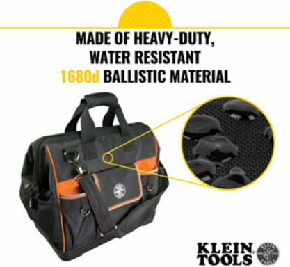 Tradesman Pro™ Wide-Open Tool Bag, 16 Inch, 42 Pockets, 1680d Ballistic Weave