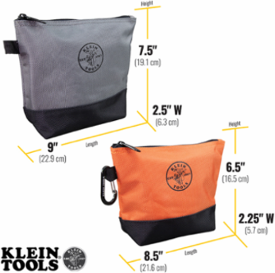 Stand-Up Zipper Bags, 2-Pack, 6-1/2 Inch & 7-1/2 Inch, 1680d Ballistic Nylon