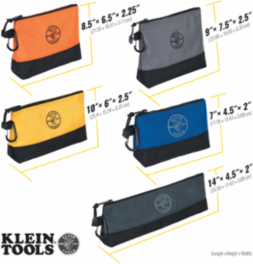 Stand-Up Zipper Bags - 5-Pack, Includes 14 Inch to 7 Inch Bags, Durable 1680d Polyester