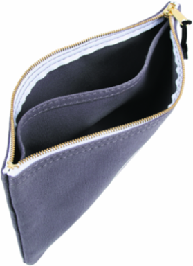 Zipper Bag with Divider, Canvas Tool Pouch, 7-Inch, Gray