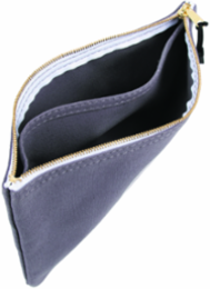 Zipper Bag with Divider, Canvas Tool Pouch, 7-Inch, Gray