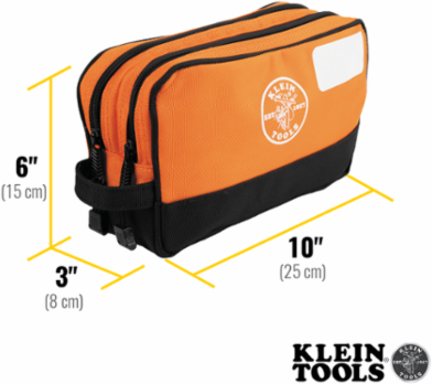Double Zipper Bag, 10 x 6-Inch, Orange