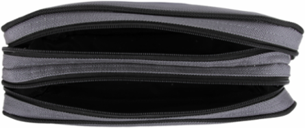 Double Zipper Bag, 12 x 7-Inch, Gray