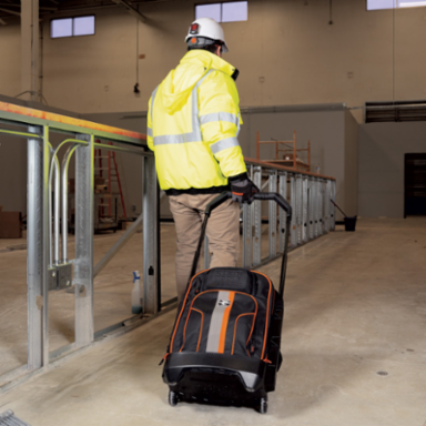 Tradesman Pro Rolling Tool Backpack, 25.5 Inch Height, 28 Pockets, Telescoping Handle